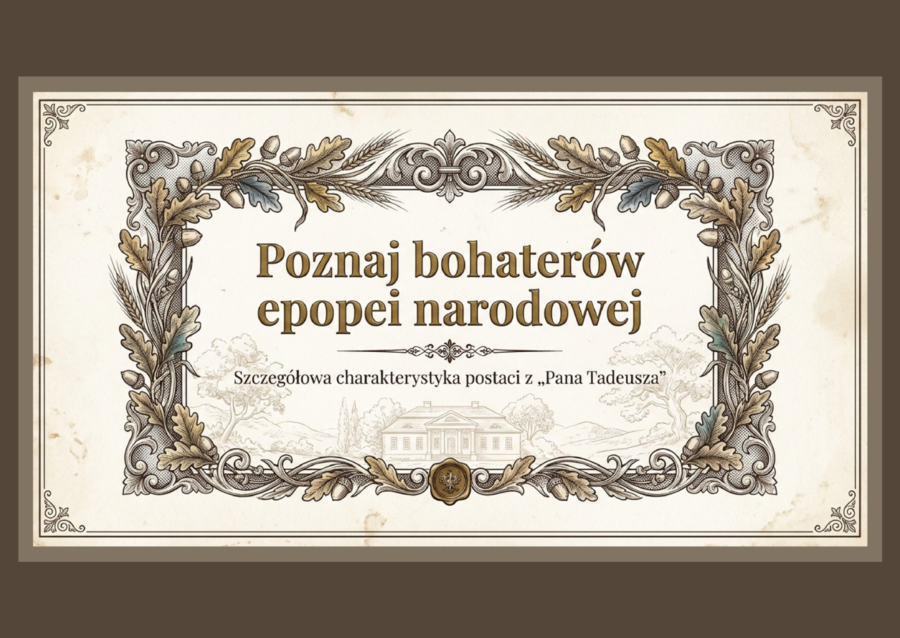 📚"Pan Tadeusz "– POZNAJ BOHATERÓW EPOPEI NARODOWEJ – prezentacja multimedialna (12 slajdów) - sylwetki bohaterów