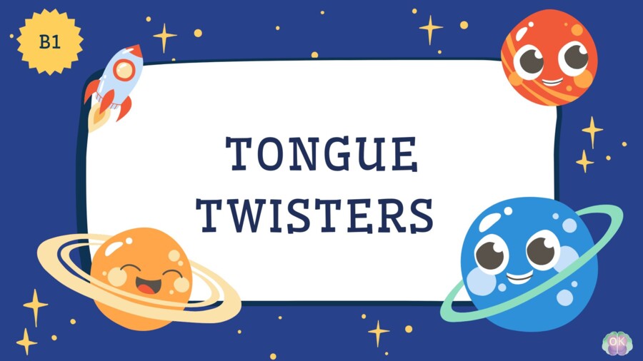 👅 Tongue Twisters – Fun Pronunciation Practice! (Poziom B1, 18 stron) językowa gra i zabawa zabawa językowa, wymowa po angielsku, fonetyka, dykcja, ćwiczenia mowy, ćwiczenia wymowy, speaking, poprawna wymowa, lekcja angielskiego, materiały dla nauczyciel