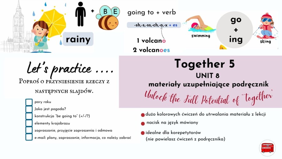 Together 5, unit 8, materiały dodatkowe do podręcznika, be going to, weather