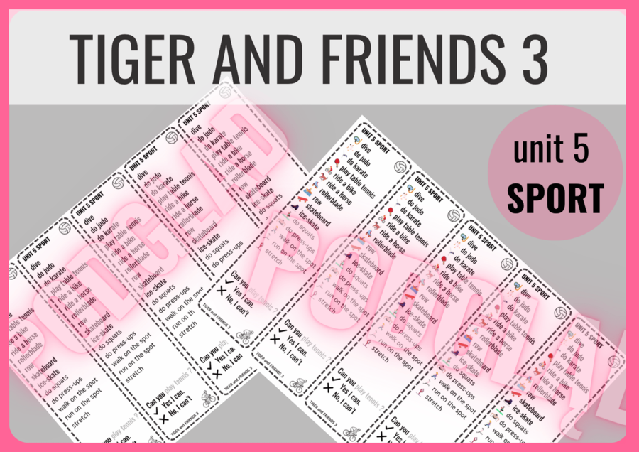 Tiger and Friends 3 unit 5 SPORT - zakładki do książki