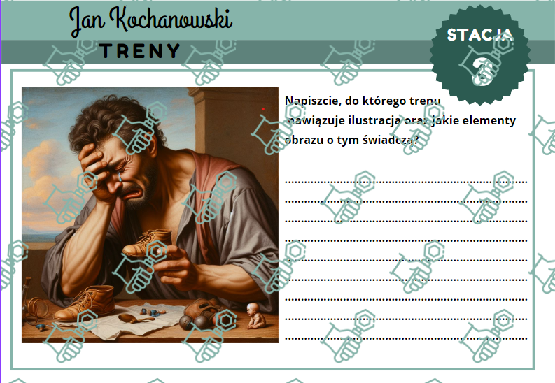 Treny I,V,VII,VIII Jana Kochanowskiego - stacje zadaniowe