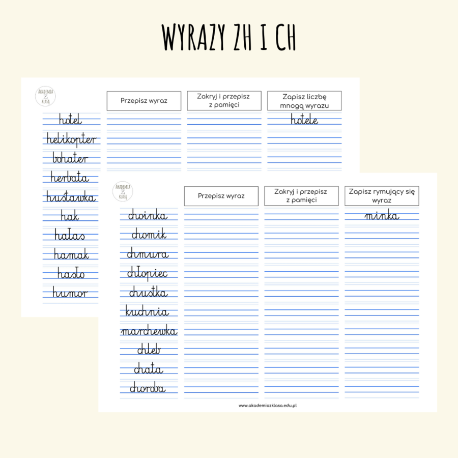 ORTOGRAFIA Z KLASĄ - WYRAZY Z Ó, U, Ż, RZ, H, CH NIEWYMIENNYM