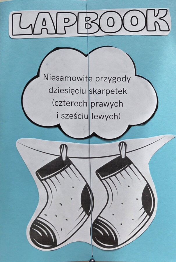 Lapbook – „Niesamowite przygody dziesięciu skarpetek” + test ze znajomości lektury + kod QR do testu