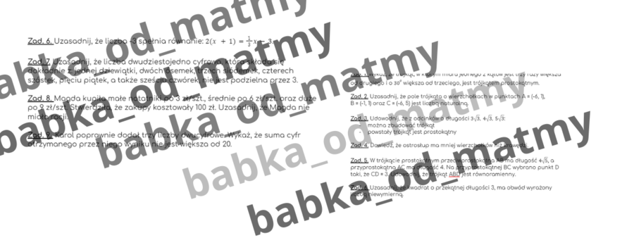 W 10 tygodni do E8 – E8 matematyka – Powtórki na MAXA (dział 10)