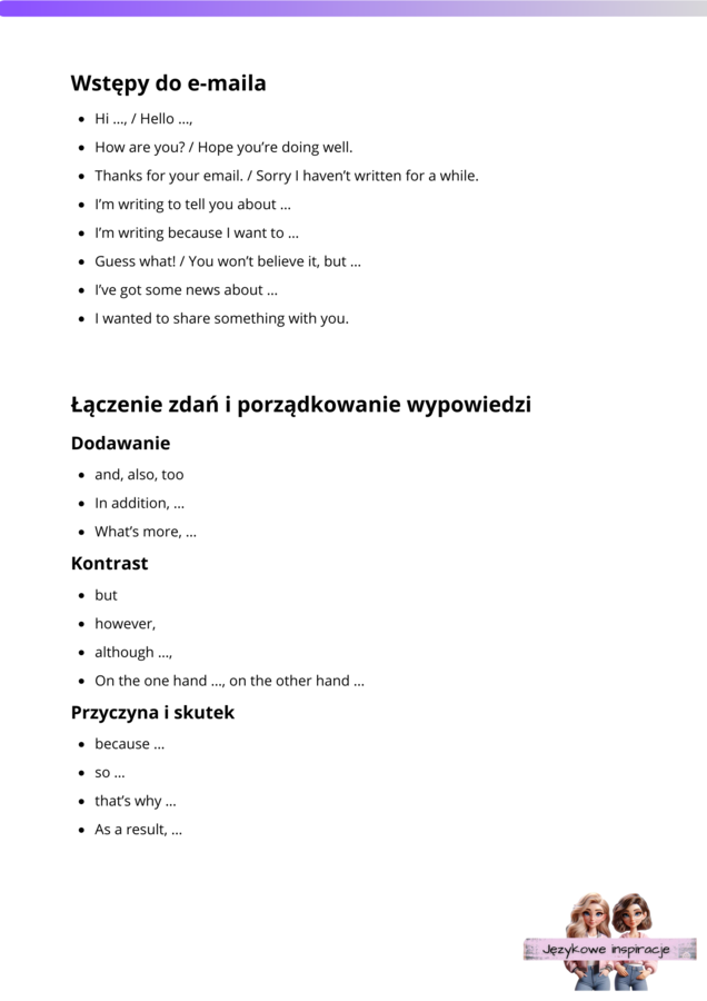 Angielski - Matura PODSTAWOWA E-MAIL 56 różnych tematów