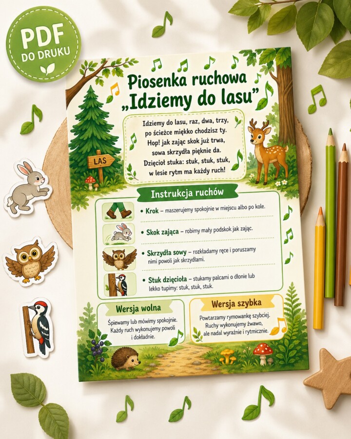 Piosenka ruchowa. Idziemy do lasu