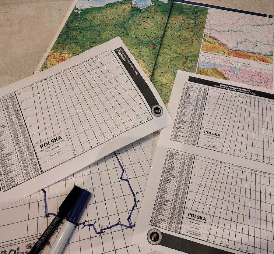 Wyznaczamy kontur granic Polski – karta pracy