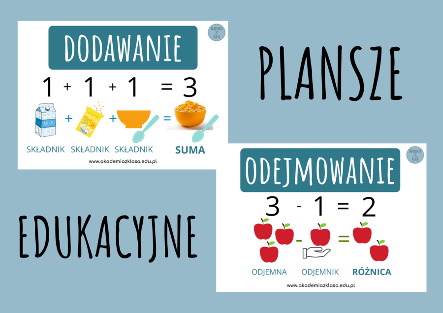 PLANSZE EDUKACYJNE - DODAWANIE I ODEJMOWANIE