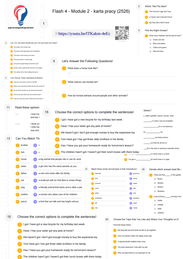 Flash 4 - Module 2 - karta pracy