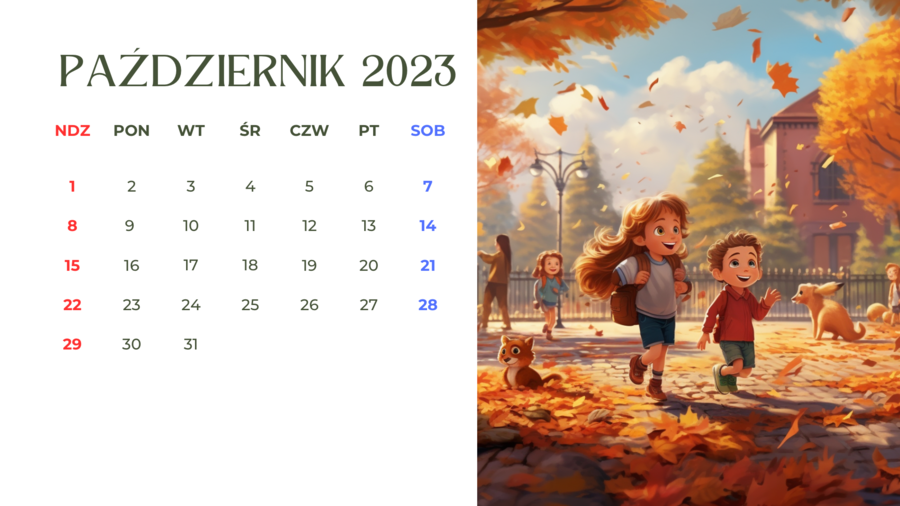 Kalendarz na rok szkolny 2023/2024 ENG