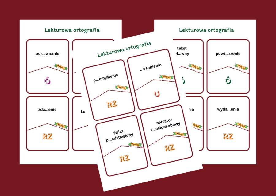 LEKTUROWA ORTOGRAFIA - fiszki - kl.4-8