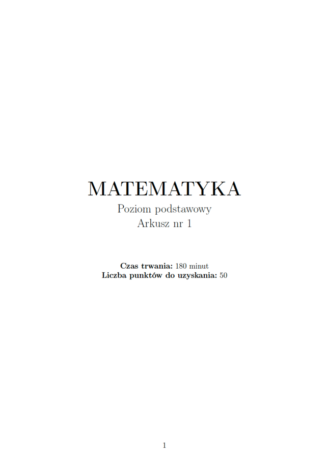 Arkusz maturalny nr 1
