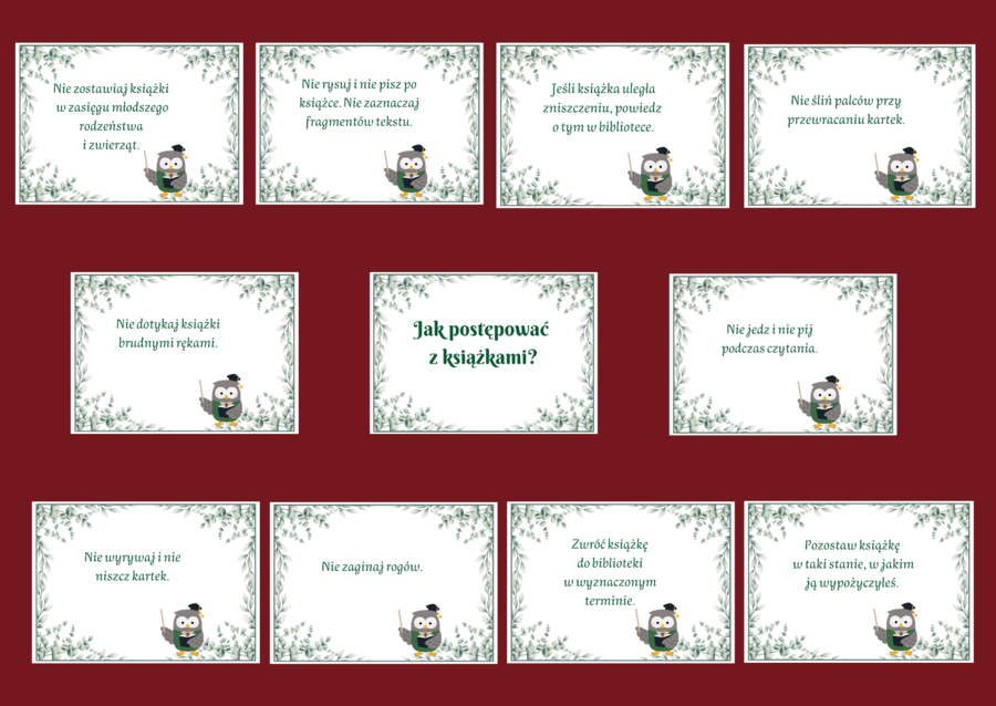Jak postępować z książkami - BIBLIOTEKA - gazetka - wersja 1