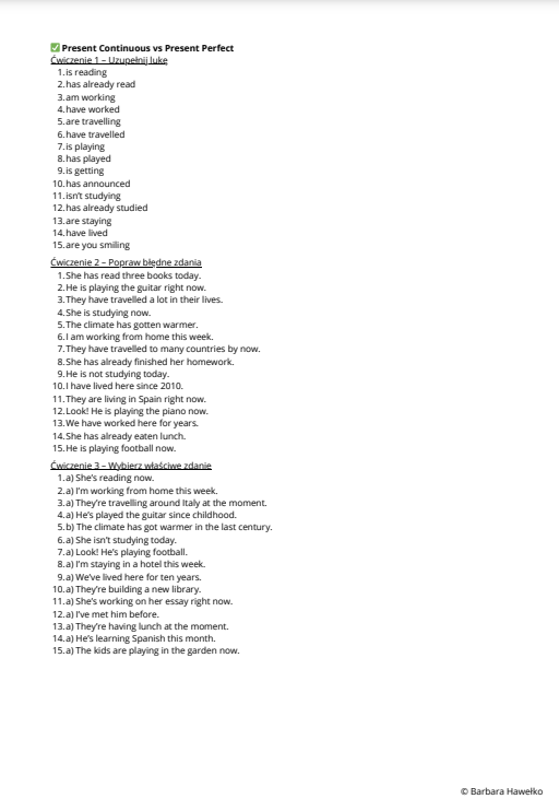 Master the Tenses - Present Simple, Continuous i Perfect w zestawieniu B1/B2