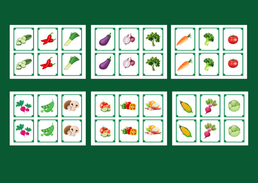DZIEŃ OWOCÓW I WARZYW – WARZYWA - memory – 36 szt. – biblioteka – świetlica