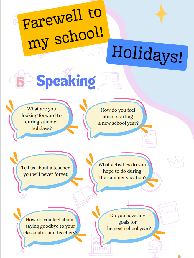 Farewell to my school - lekcja na zakończenie roku szkolnego.