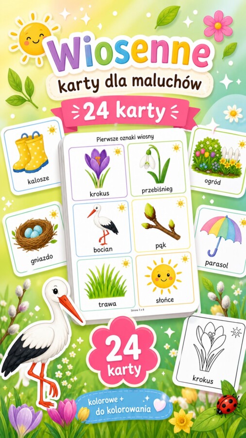Pierwsze oznaki wiosny - karty obrazkowe dla maluchów