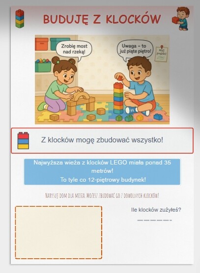 Karty obrazkowe – „Co robić, gdy pada deszcz?” (puzzle, układanki, klocki, lepienie z plasteliny).