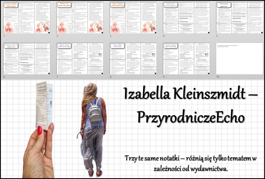 Zestaw książeczek/broszurek/notatek/sketchnotek/wklejek/ściąg dla ucznia/przypomnień dla nauczyciela - w pdf. – „Biologia 7 dział „Układ oddechowy”. Na podstawie wydawnictw: Nowa Era, WSiP, MAC.