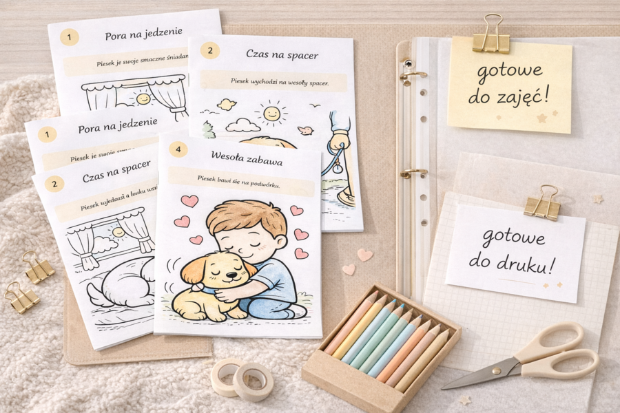 Kolorowanka: dzień z życia psa