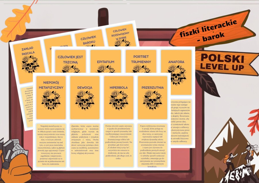 Fiszki literackie_barok_Polski Level Up