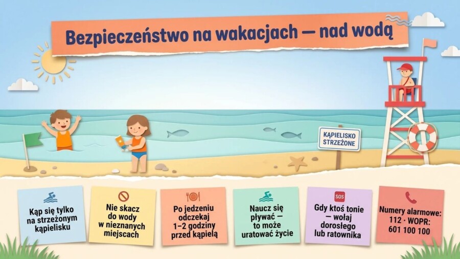 Zakończenie roku szkolnego – prezentacja/gazetka szkolna z podsumowaniem roku oraz wakacyjnym bezpieczeństwem