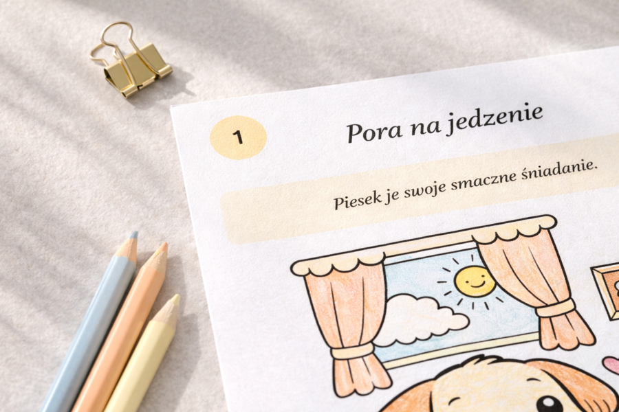 Kolorowanka: dzień z życia psa