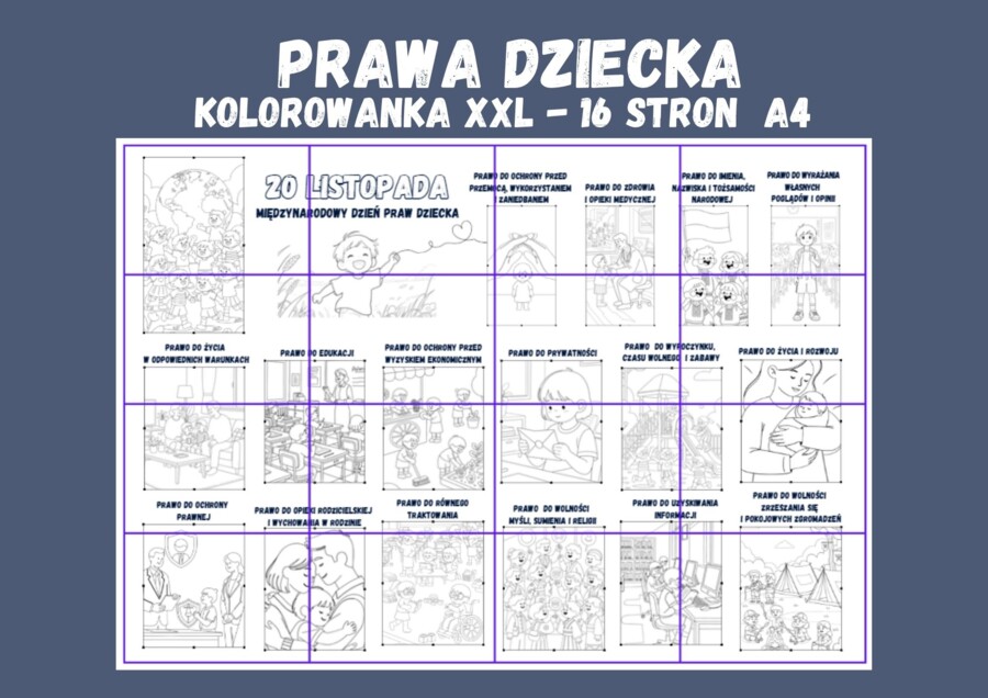 Dzień Praw Dziecka - Kolorowanka XXL