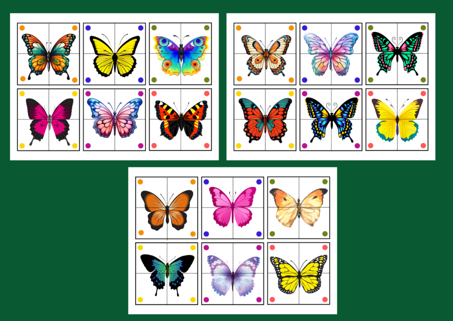 DZIEŃ MOTYLA – puzzle – układanka- układanki – biblioteka – świetlica – przedszkole – 36 wersji - WIOSNA