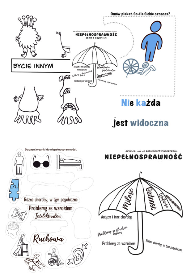 Dzień Osób z Niepełnosprawnościami/Dzień Autyzmu - karty pracy