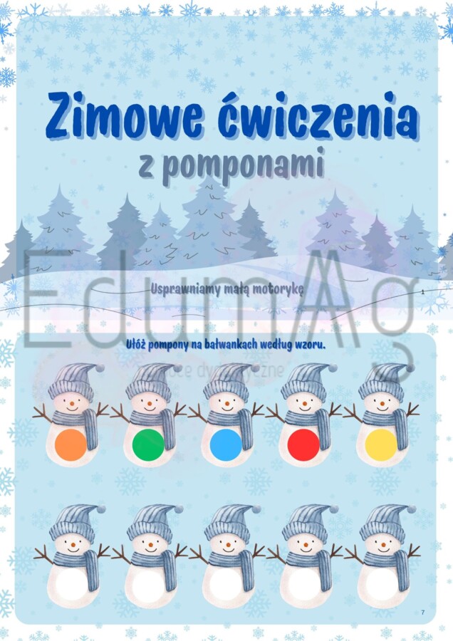Zimowe ćwiczenia z pomponami