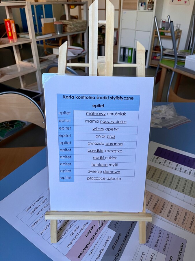 Środki stylistyczne - dopasowanie - tabela