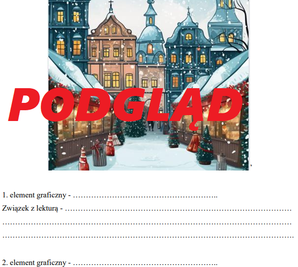 OPOWIEŚĆ WIGILIJNA sprawdzian podsumowujący, praca klasowa, egzamin ósmoklasisty