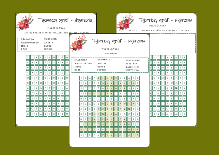 „TAJEMNICZY OGRÓD” - wykreślanka