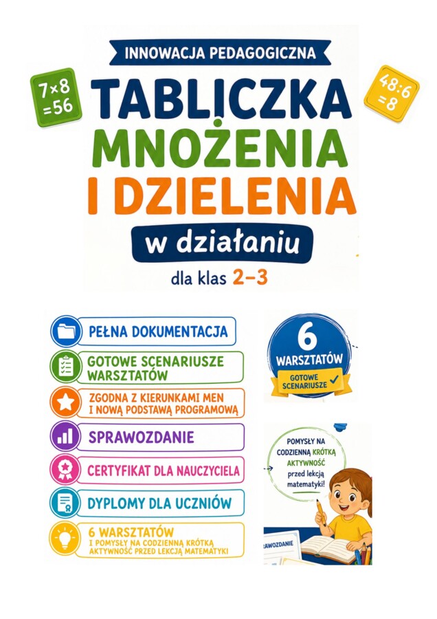 Innowacja pedagogiczna z matematyki  „Tabliczka mnożenia i dzielenia w działaniu”