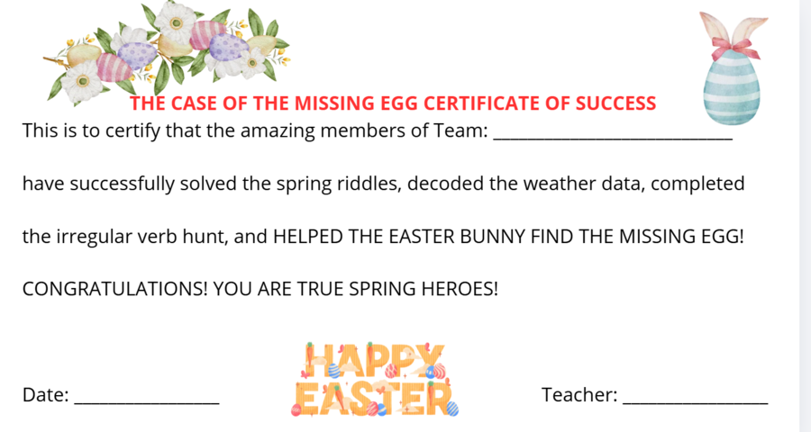 The Case of the Missing Egg- wielkanocne stacje dydaktyczne