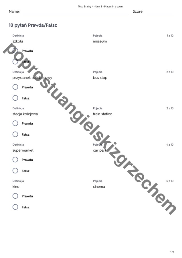 Brainy 4 - Unit 8 - testy