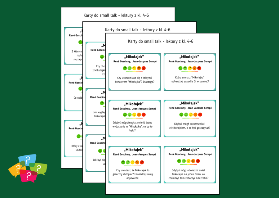 MIKOŁAJEK - Karty do SMALL TALK - lektury - gra
