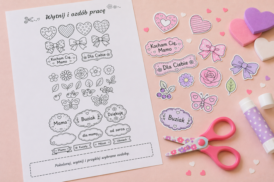 Kolorowanka „Bukiet dla mamy”