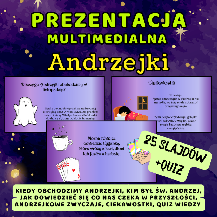 Prezentacja multimedialna - ANDRZEJKI + QUIZ WIEDZY