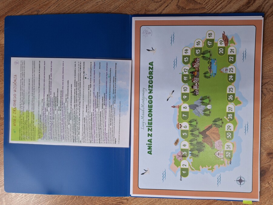 Ania z Zielonego Wzgórza - gra planszowa, grywalizacja, klasa 5-6