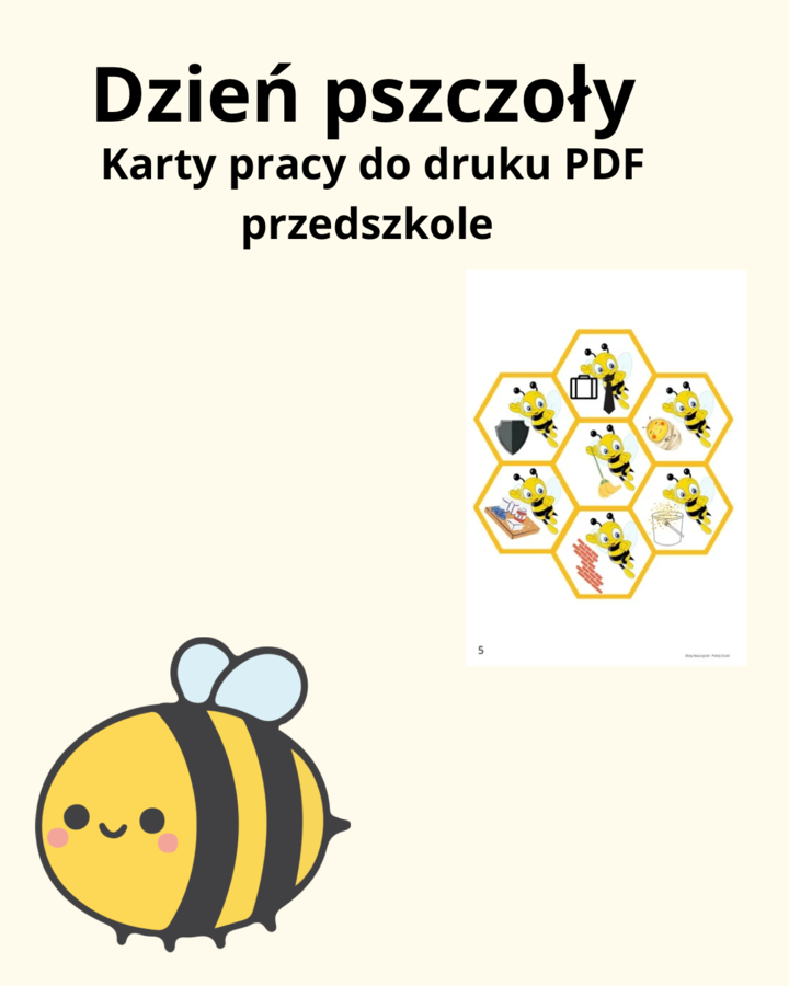 Dzień Pszczoły, przedszkole, karty pracy, edukacja przyrodnicza