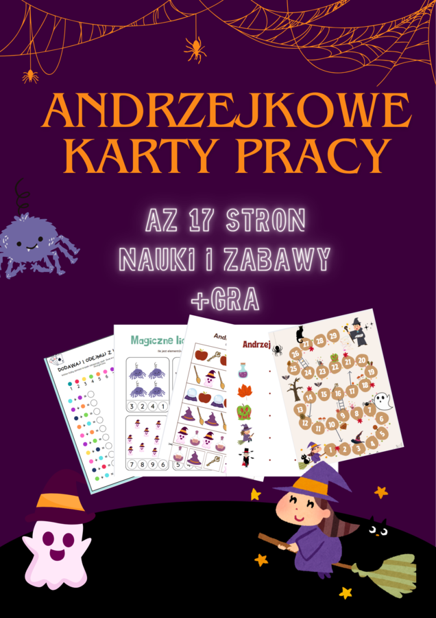🎃 Andrzejkowe karty pracy – nauka przez zabawę! ✨