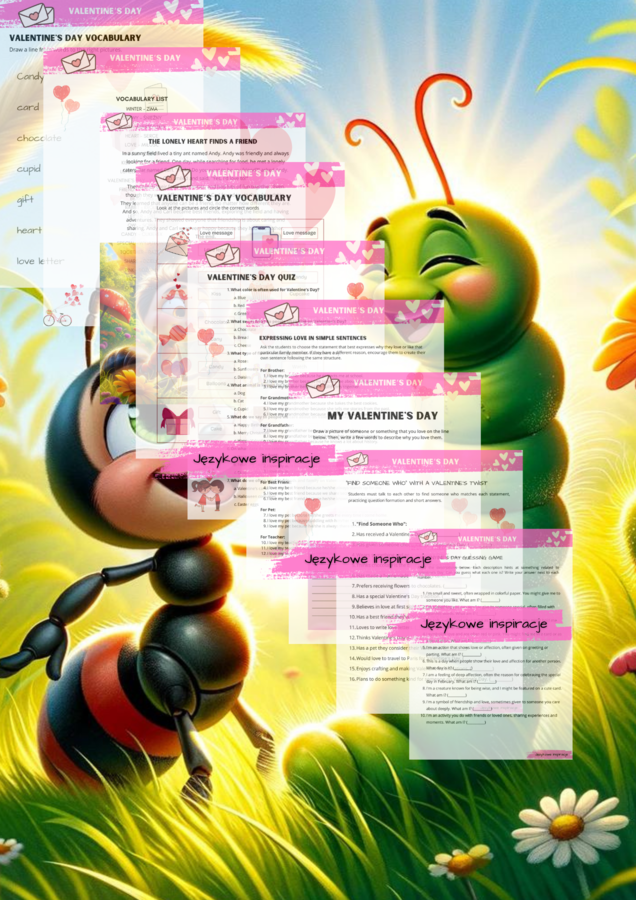 Zestaw VALENTINE'S DAY A1+A2/B1 Walentynki Gotowa Lekcja