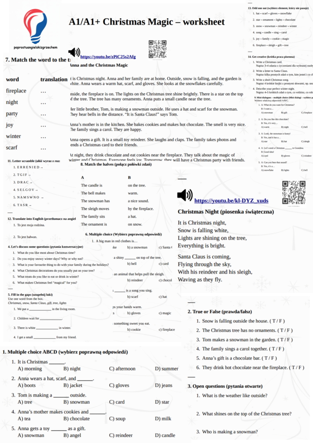 A1/A1plus - Christmas Magic - karta pracy (2025)