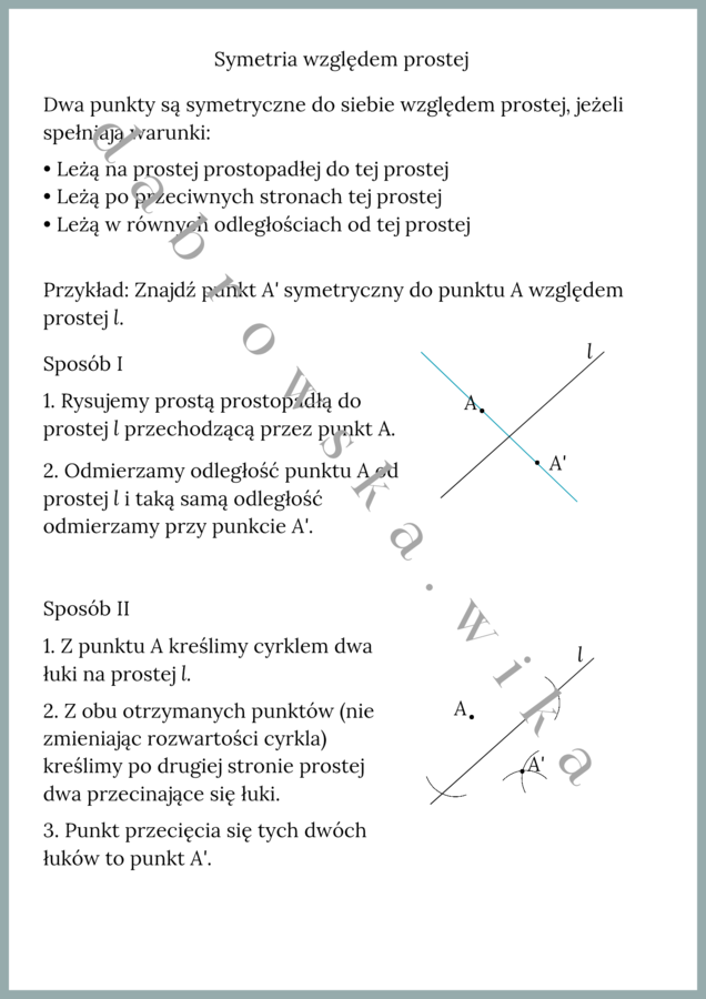 Symetria względem prostej - notatka