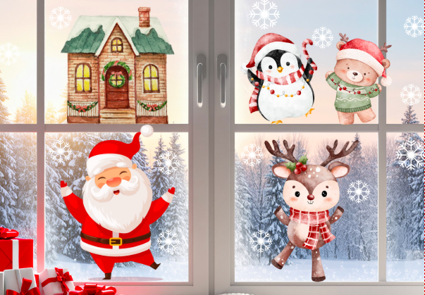 🎄✨ MEGA PAKIET ZIMOWO-ŚWIĄTECZNY| Dwustronne ozdoby - aż 50 elementów! ✨🎄|Idealne na gazetkę|okna lud drzwi klasy