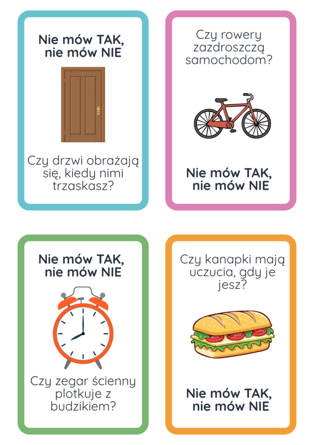 Gra "Nie mów TAK, nie mów NIE"