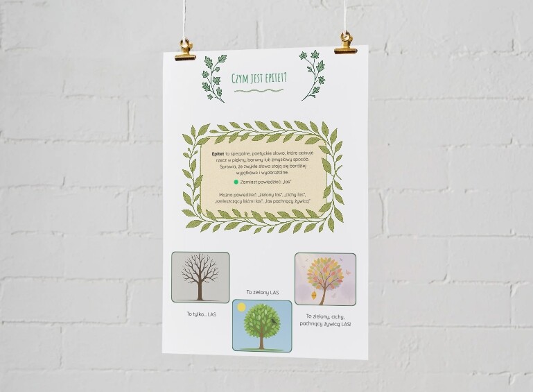 Plakat klasowy – „Nasze epitety do lasu”