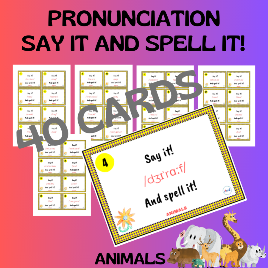 ANIMALS PRONUNCIATION CARDS